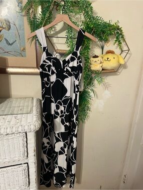 Alfani Black and White Floral Maxi Dress